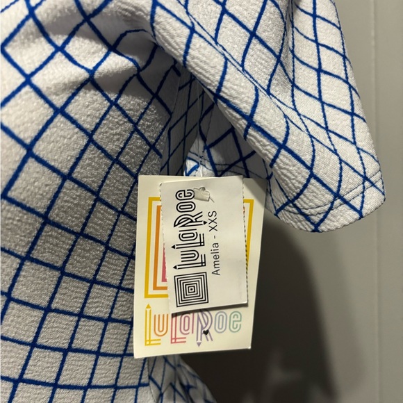 Elegant Blue and White Women's Dress (LULAROE) - Picture 3 of 4